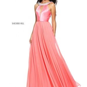 Sherri Hill Prom Dress Size 16- Coral